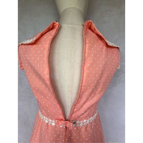 Vintage Mod 1960s Maxi Dress Dagger Collar - Picture 5 of 6